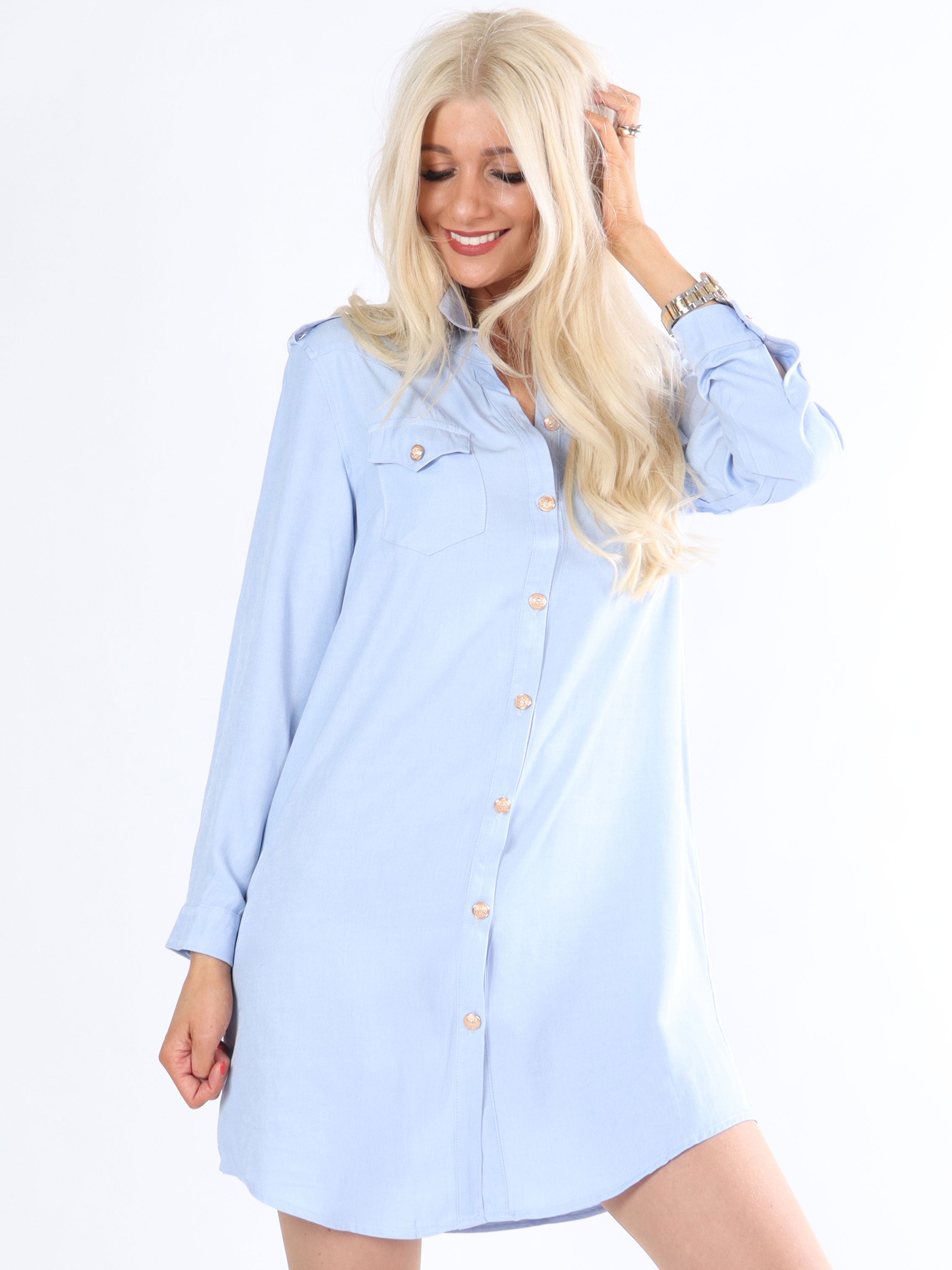 Milena - Skjorta med guldknappar